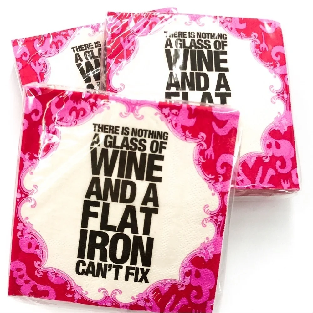 🌷SET OF 3 Wine Cocktail Napkins